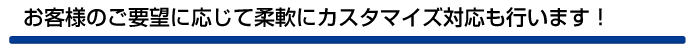 お客様のご要望に応じて柔軟にカスタマイズ対応も行います!