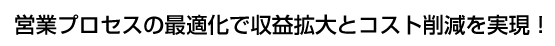 営業プロセスの最適化で収益拡大とコスト削減を実現!
