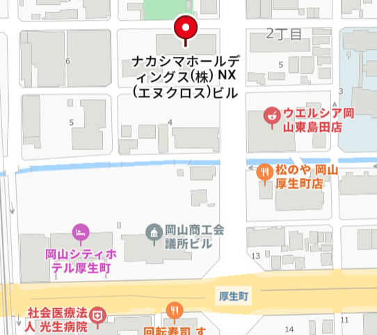 ナカシマホールディングスNXビル周辺のアクセスマップ