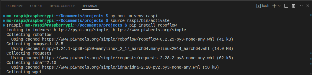 Roboflow python パッケージを仮想環境にインストールする