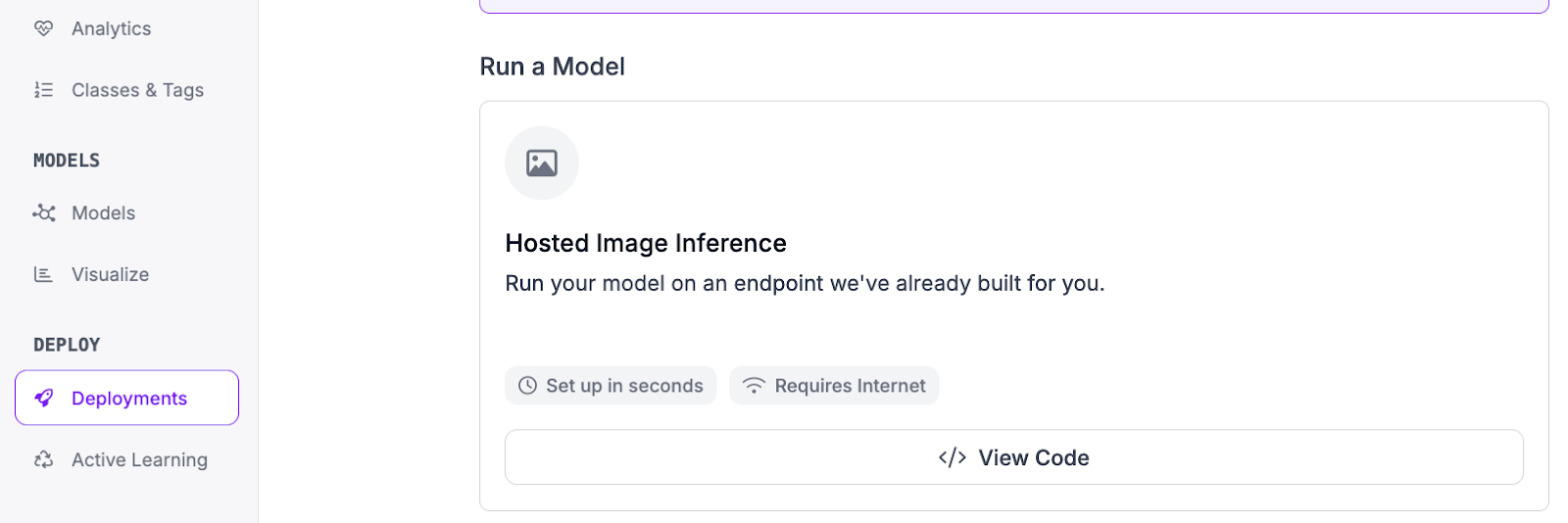 Hosted Image Inference