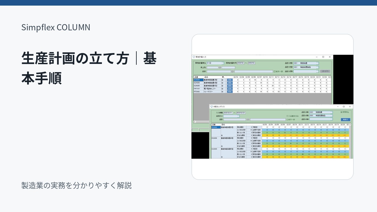 生産計画の立て方｜「何を・いつ・いくつ作るか」を決める基本手順