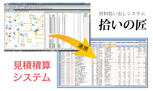 積算システムに連携して自動積算