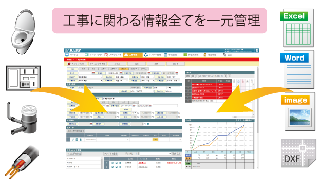 図面や見積などのファイルも一元管理