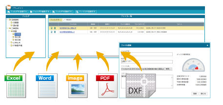 図面や見積りなど様々な資料を一元管理