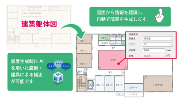 建築躯体図からAIが部屋を自動生成