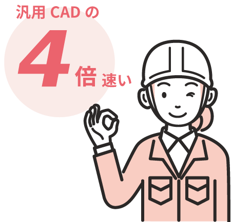 汎用CADの4倍速い