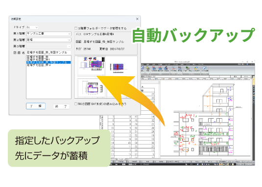 自動バックアップでデータを保護